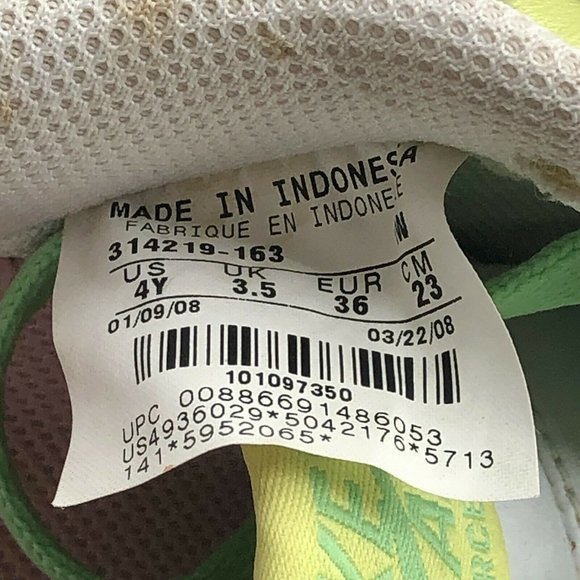 Nike Air Force AF1 82 GS Pink Lime Athletic Sneaker 314219-163 4Y Womens 5.5 - Picture 10 of 10